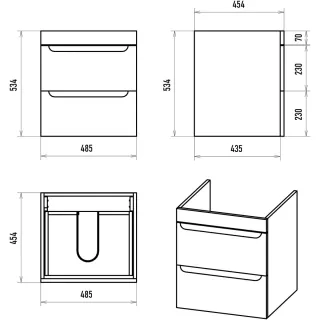 Подвесная тумба под раковину Misty Бриз П-Бри-09050-012Я 48.5 см белый
